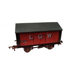 Dapol OO Scale, 4F-018-026 Private Owner 10T Covered Salt Van 158, 'LGW', Red Livery, Weathered small image