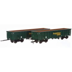 Dapol OO Scale, 4F-025-013 Freightliner MJA Box Wagon 502047 & 502048, Freightliner Heavy Haul Green Livery Twin Pack small image