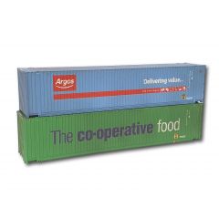 Dapol OO Scale, 4F-028-002 45ft Containers High Cube 'Argos' & 'Co-operative' Weathered small image
