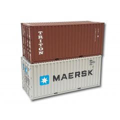 Dapol OO Scale, 4F-028-051 20ft Containers 'Maersk' 729572-1 & 'Triton' 15011-8 small image