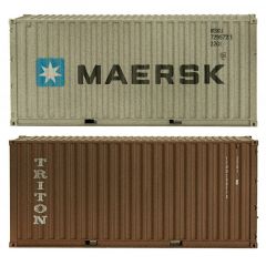 Dapol OO Scale, 4F-028-052 20ft Containers 'Maersk' 729572-1 & 'Triton' 15011-8 Weathered small image