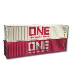 Dapol OO Scale, 4F-028-105 40ft Containers 'Pink One' 186325 1 & 009887-1 Weathered small image