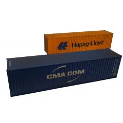 Dapol OO Scale, 4F-028-107 40ft Containers 'HC Hapag-Lloyd' 213247-0 & 'CMA CGM' 522616-6 Weathered small image