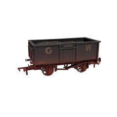 Dapol OO Scale, 4F-030-028 GWR (Ex BR) 16T Steel Mineral Wagon 18628, GWR Grey (large GW) Livery, Includes Wagon Load, Weathered small image