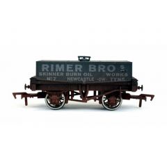 Dapol OO Scale, 4F-032-022 Private Owner Rectangular Tank No. 7, 'Rimer Bros Skinner Burn Oil Works', Grey Livery, Weathered small image