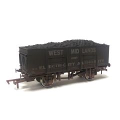Dapol OO Scale, 4F-038-103 Private Owner 20T/21T Steel Mineral Wagon 18, 'West Midlands Joint Electricity Authority', Black Livery, Includes Wagon Load, Weathered small image