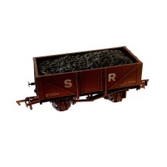 Dapol OO Scale, 4F-051-060 SR 5 Plank Wagon, 10' Wheelbase 27354, SR Brown (Pre 1936) Livery, Includes Wagon Load, Weathered small image