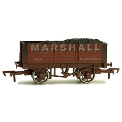 Dapol OO Scale, 4F-052-030 Private Owner 5 Plank Wagon, 9' Wheelbase No. 5, 'Marshall', Red Livery, Includes Wagon Load, Weathered small image