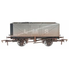 Dapol OO Scale, 4F-071-026 LMS 7 Plank Wagon, 10' Wheelbase 7004, LMS Grey Livery, Includes Wagon Load, Weathered small image