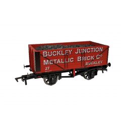 Dapol OO Scale, 4F-071-166 Private Owner 7 Plank Wagon, 10' Wheelbase 27, 'Buckley Junction Metallic Brick Co', Red Livery, Includes Wagon Load small image