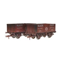 Dapol OO Scale, 4F-071-171 Private Owner 7 Plank Wagon, 10' Wheelbase 330 & 2032, 'Black Park Colliery', Bauxite Livery, Includes Wagon Load, Weathered small image