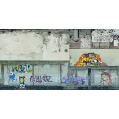 Noch HO Scale, 56669 3D Cardboard Sheet, Industrial Wall with Graffiti small image