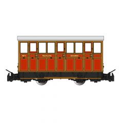 Bachmann USA OO-9 Scale, 77502 Talyllyn Railway Talyllyn Brown Marshalls Coach No. 1, TR Lined Red Livery small image