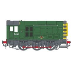 Dapol O Scale, 7D-008-019 BR Class 08 0-6-0, D3201, BR Green (Wasp Stripes) Livery, DCC Ready small image