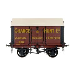Dapol O Scale, 7F-018-007W Private Owner 10T Covered Salt Van 330, 'Chance & Hunt Ltd.', Brown Livery, Weathered small image