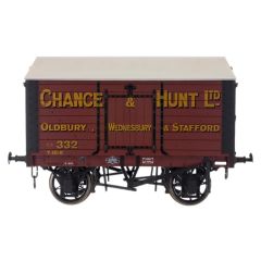 Dapol O Scale, 7F-018-009 Private Owner 10T Covered Salt Van 332, 'Chance & Hunt Ltd.', Brown Livery small image