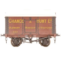 Dapol O Scale, 7F-018-009W Private Owner 10T Covered Salt Van 332, 'Chance & Hunt Ltd.', Brown Livery, Weathered small image