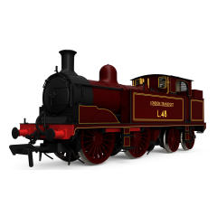 Rapido Trains UK OO Scale, 909002 London Transport (Ex Metropolitan Railway) Metropolitan Railway 'E' 0-4-4T, L48, London Transport Lined Maroon Livery, DCC Ready small image
