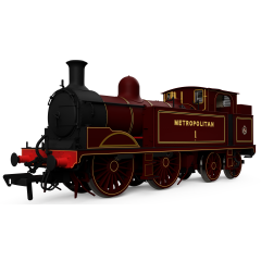 Rapido Trains UK OO Scale, 909004 Metropolitan Railway Metropolitan Railway 'E' 0-4-4T, No. 1, Metropolitan Railway Red Livery 2013-Present Preserved Livery, DCC Ready small image