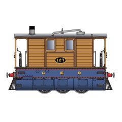 Rapido Trains UK O Scale, 916504 GER (Ex LNER) J70 Tram Engine 0-6-0, 127, GER Lined Blue Livery, DCC Sound small image