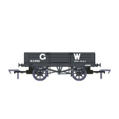 Rapido Trains UK OO Scale, 925005 GWR 4 Plank Wagon, Diag. 021 63392, GWR Grey (large GW) Livery (Large GW Livery) small image