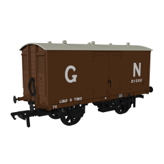 Rapido Trains UK OO Scale, 930002 GNR 8T GNR Van 21000, GNR Brown Livery small image