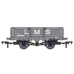 Rapido Trains UK OO Scale, 937006 LMS 5 Plank LMS D1666 Wagon 304008, LMS Grey Livery small image