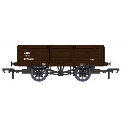 Rapido Trains UK OO Scale, 937007 LMS 5 Plank LMS D1666 Wagon 217624, LMS Bauxite Livery small image