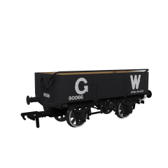 Rapido Trains UK OO Scale, 943003 GWR 5 Plank Wagon GWR Diag O11 90066, GWR Grey (large GW) Livery with Sheet Rail small image