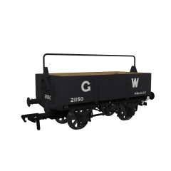 Rapido Trains UK OO Scale, 943005 GWR 5 Plank Wagon GWR Diag O11 21150, GWR Grey (large GW) Livery with Sheet Rail small image