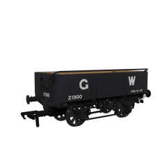 Rapido Trains UK OO Scale, 943006 GWR 5 Plank Wagon GWR Diag O11 21900, GWR Grey (large GW) Livery with Sheet Rail small image