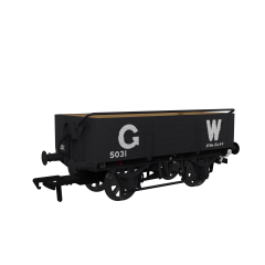 Rapido Trains UK OO Scale, 943014 GWR 5 Plank Wagon GWR Diag O15 5031, GWR Grey (large GW) Livery with Sheet Rail small image