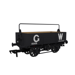 Rapido Trains UK OO Scale, 943015 GWR 5 Plank Wagon GWR Diag O15 15006, GWR Grey (large GW) Livery with Sheet Rail small image