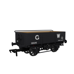 Rapido Trains UK OO Scale, 943017 GWR 5 Plank Wagon GWR Diag O15 15026, GWR Grey (large GW) Livery with Sheet Rail small image