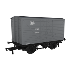 Rapido Trains UK OO Scale, 945017 WD (Ex LNWR) 10T LNWR D88 Van WD 47877, WD Grey Livery small image