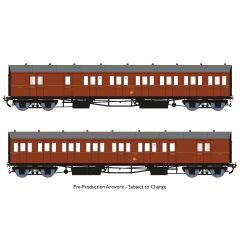 Rapido Trains UK OO Scale, 946008 GWR Dia. E140 B Set 6453 & 6454, GWR Brown with Orange Line (Crest) Livery small image