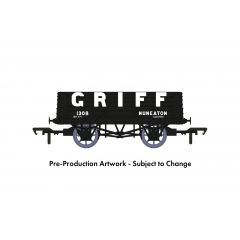 Rapido Trains UK OO Scale, 967009 Private Owner 5 Plank Wagon RCH 1907 1308, 'Griff', Black Livery small image