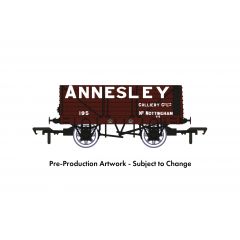 Rapido Trains UK OO Scale, 967208 Private Owner 7 Plank Wagon RCH 1907 195, 'Annesley Colliery Co Ltd', Brown Livery small image