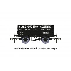 Rapido Trains UK OO Scale, 967211 Private Owner 7 Plank Wagon RCH 1907 606, 'Glass Houghton Collieries', Black Livery small image