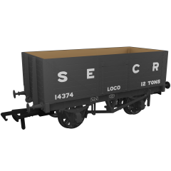 Rapido Trains UK OO Scale, 967405 SECR 7 Plank Wagon RCH 1907 14374, SECR Grey Livery Loco Coal, - small image
