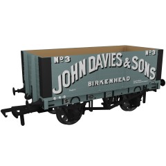 Rapido Trains UK OO Scale, 967420 Private Owner 7 Plank Wagon RCH 1907 No. 3, 'John Davies & Sons', Grey Livery, - small image