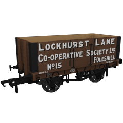 Rapido Trains UK OO Scale, 967423 Private Owner 7 Plank Wagon RCH 1907 No. 15, 'Lockhurst Lane Co-operative Society Ltd', Brown Livery, - small image