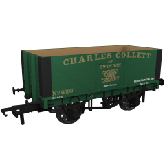 Rapido Trains UK OO Scale, 967429 Private Owner 7 Plank Wagon RCH 1907 No. 6000, 'Charles Collett of Swindon', Green Livery, - small image
