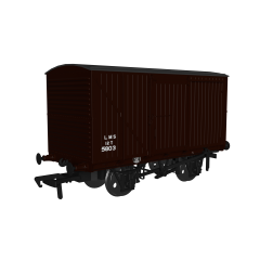 Rapido Trains UK OO Scale, 970004 LMS (Ex LNER) 12T LNER Non-Ventilated Van Diag. D1663 5802, LMS Bauxite Livery small image