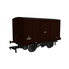 Rapido Trains UK OO Scale, 970006 LMS (Ex LNER) 12T LNER Non-Ventilated Van Diag. D1663 148117, LMS Bauxite Livery small image