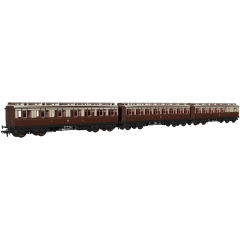 GWR 48' 'Evolution' Brake Third Non-Corridor, 48' 'Evolution' Third Non-Corridor & 48' 'Evolution' Composite Non-Corridor 1476, 2001 & 8233, GWR Chocolate & Cream (Garter Crest) Livery