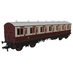 Rapido Trains UK OO Scale, 978041 LNWR 48' 'Evolution' First Brake Non-Corridor 4906, LNWR Lined White & Plum Livery small image