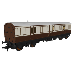 Rapido Trains UK OO Scale, 978052 LB&SCR 48' 'Evolution' Full Brake Non-Corridor 520, LB&SCR Lined White & Brown Livery small image