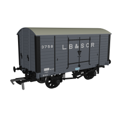 Rapido Trains UK OO Scale, 979001 LB&SCR (Ex LBSC) 8T Van, LBSC Diag. 8 3758, LB&SCR Grey Livery small image