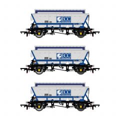 Accurascale OO Scale, ACC2522 Private Owner (Ex BR) CDA Covered Hopper 375062, 375080 & 375001, 'ECC International', Blue Livery Pack B small image